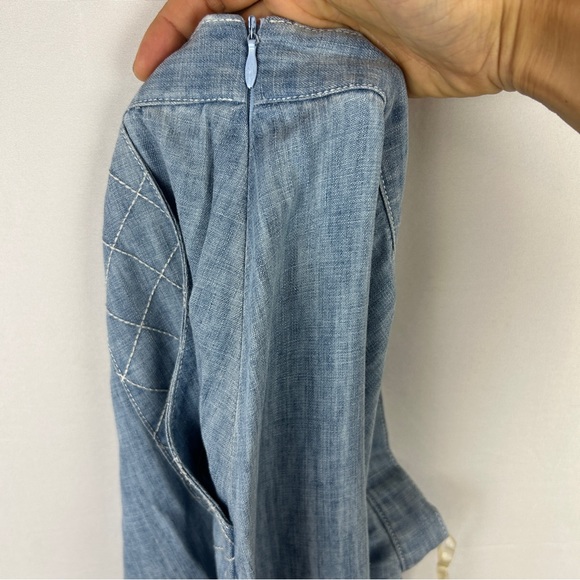 Double D ranch linen blend denim maxi skirt size 4 western - Picture 6 of 8